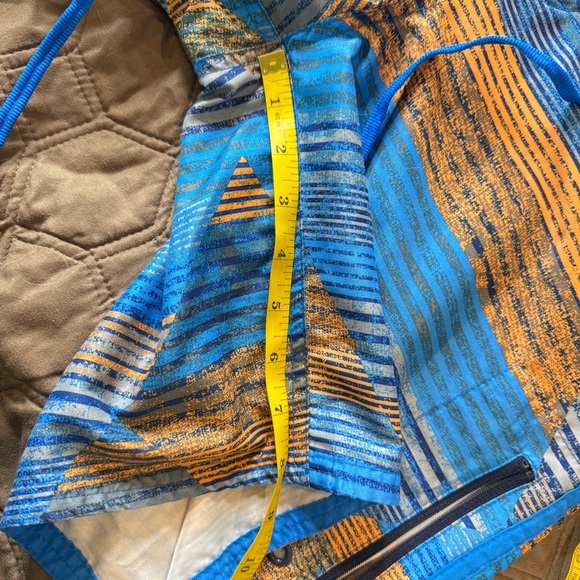 Nike Blue & Orange Men's sz Small Swim Trunks Board Shorts Zip Pocket Drawstring - Picture 14 of 15